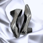 Silver Auric Scales Block Heel PIU_187 Shine Sweet Silver-Coated Finish ladies shoes PumpItUp.pk