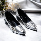 Silver Auric Scales Block Heel PIU_187 Shine Sweet Silver-Coated Finish ladies shoes PumpItUp.pk
