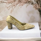 Skin Crushed Comfy Block Heel Pump PIU_148 Crushed Amara Fabric ladies shoes PumpItUp.pk