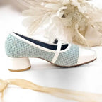 White Woven Retro Block Heel PIU_246 Patent & Amarah Rexine ladies shoes PumpItUp.pk