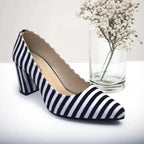Zebra Charm Block Heels PIU_206 Amarah Rexine ladies shoes PumpItUp.pk
