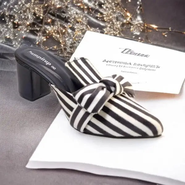 Zebra Luxe Knot Block Heel PIU_179 Amarah Sweet Rexine ladies shoes PumpItUp.pk