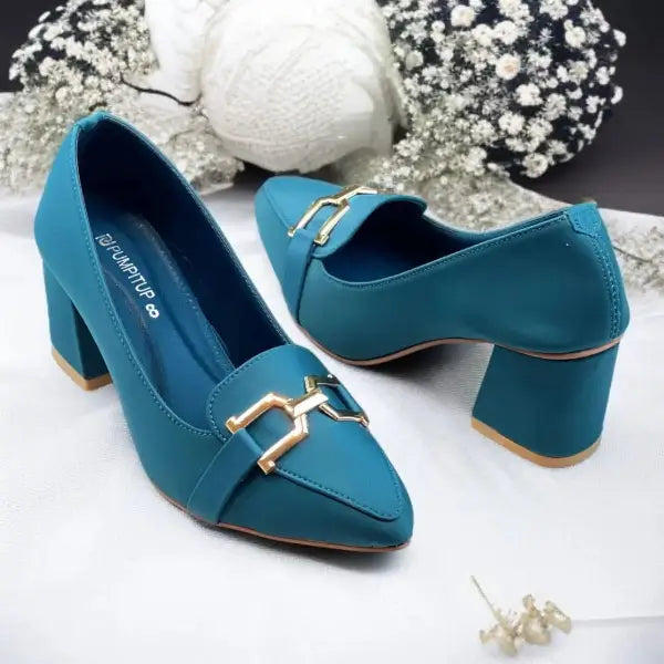 Zink Grace Mode Block Heels PIU_237 Lacra Rexine ladies shoes PumpItUp.pk